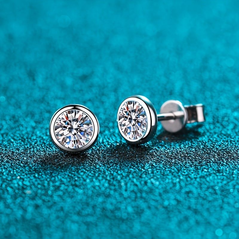 【ZHOYA】S925 Silver Simplicity at Its Finest Moissanite Ear Stud Earrings Minimalist Design