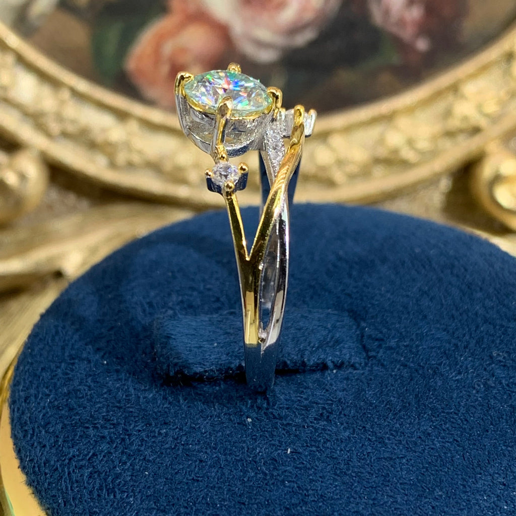 【ZHOYA】1CT Moissanite Yellow gold 18K Ring