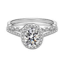 Charger l&#39;image dans la galerie, 【ZHOYA】Moissanite 1.5 CT S925 Silver Platinum Plated 2 in 1 Ring Set