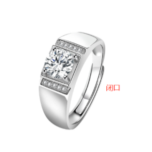 【ZHOYA】K194 male Moissanite 925 Sterling Silver Ring