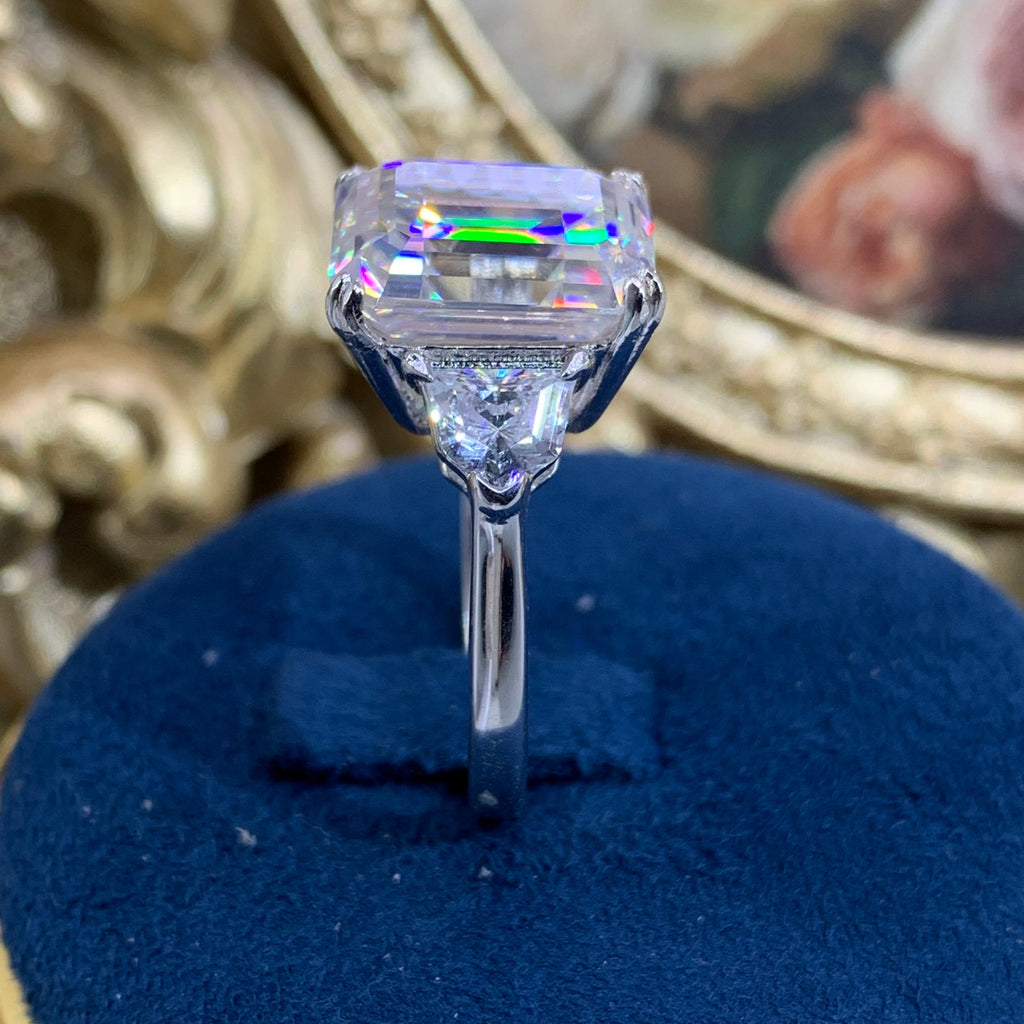 【ZHOYA】8CT Moissanite Gemstone 925 Sterling Silver Ring