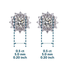 Cargar imagen en el visor de la galería, 【ZHOYA】S925 Silver Moissanite Double Sunflower Stud Earrings