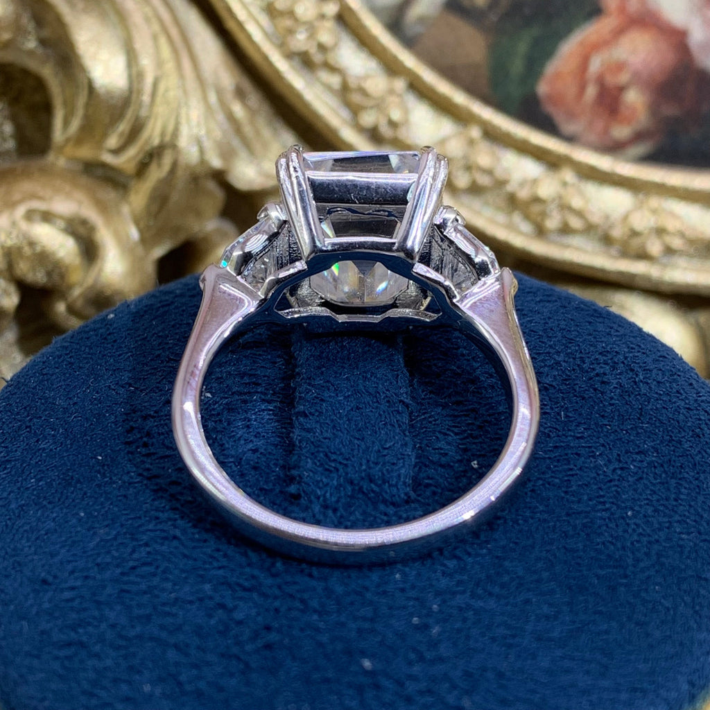 【ZHOYA】8CT Moissanite Gemstone 925 Sterling Silver Ring