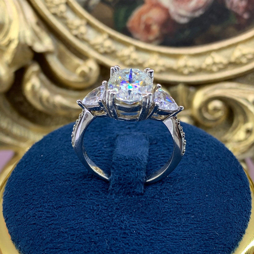 【ZHOYA】3CT Moissanite 925 Sterling Silver Ring