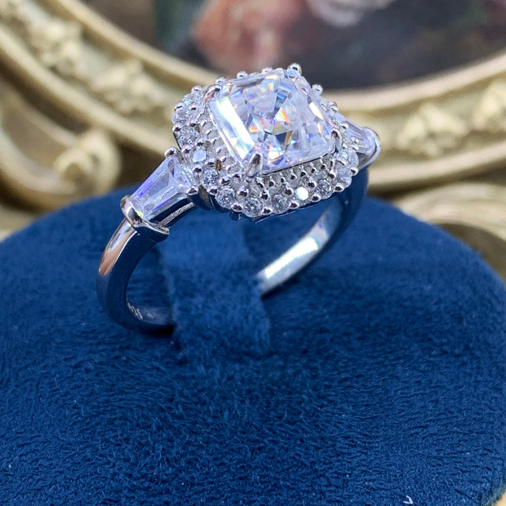 【ZHOYA】 2CT Moissanite 925 Sterling Silver Ring