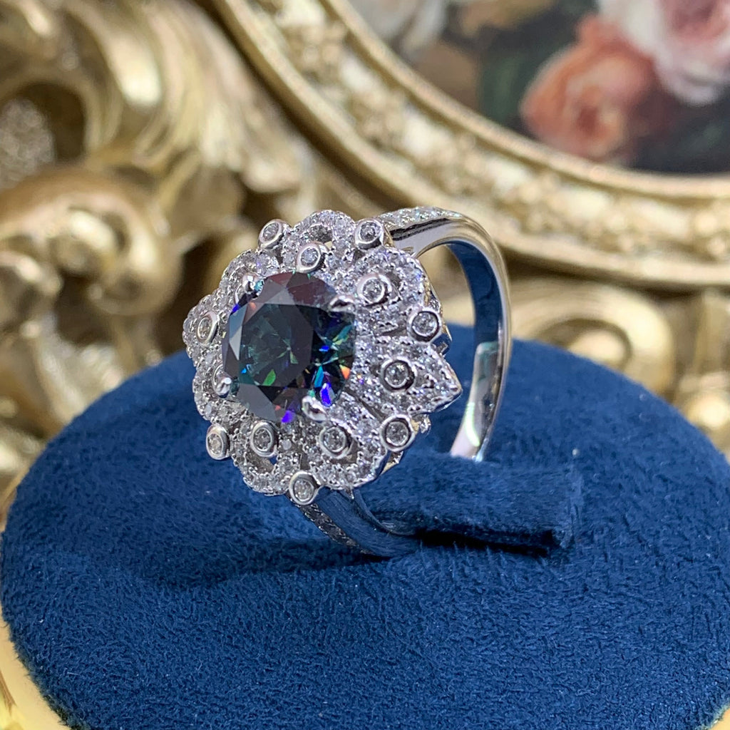 【ZHOYA】2CT moissanite 925 Sterling Silver ring