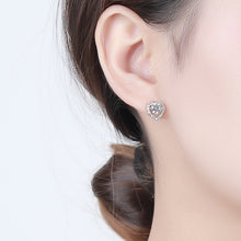 Charger l&#39;image dans la galerie, 【ZHOYA】Heart Round Shape 1 CT S925 Silver Platinum Plated Earring