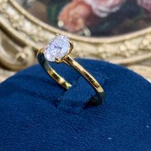 Load image into Gallery viewer, 【ZHOYA】yellow gold 18K plated 1CT Moissanite gemstone ring