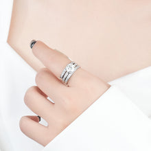 Charger l&#39;image dans la galerie, 【ZHOYA】Moissanite 2 Ct S925 Silver Platinum Plated 3 in One Ring Set