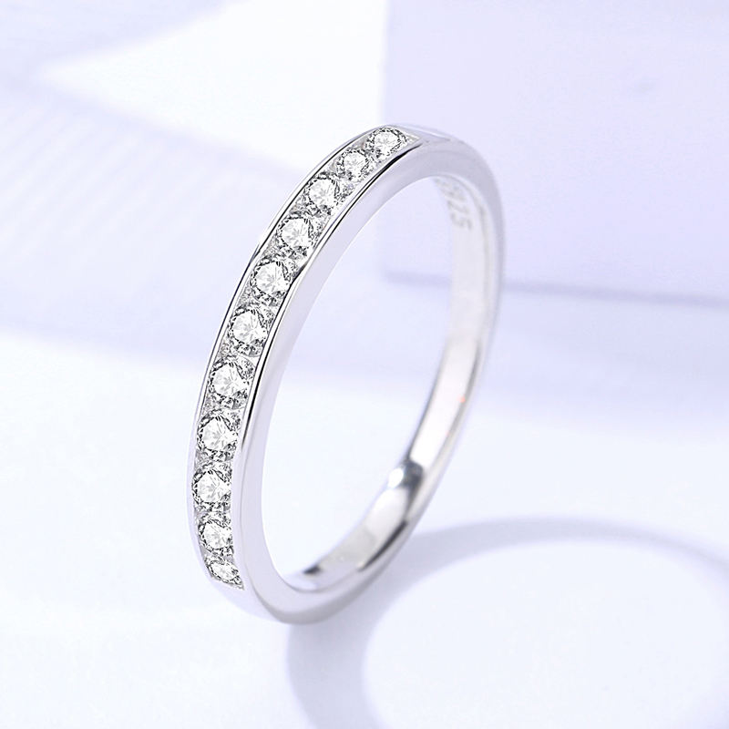 【ZHOYA】Moissanite 2 Ct S925 Silver Platinum Plated 3 in One Ring Set