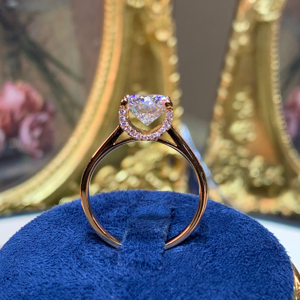 【ZHOYA】rose gold 18K  2CT Moissanite ring