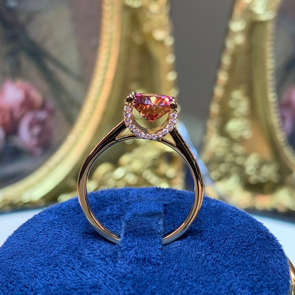 【ZHOYA】rose gold 18K  2CT Moissanite ring