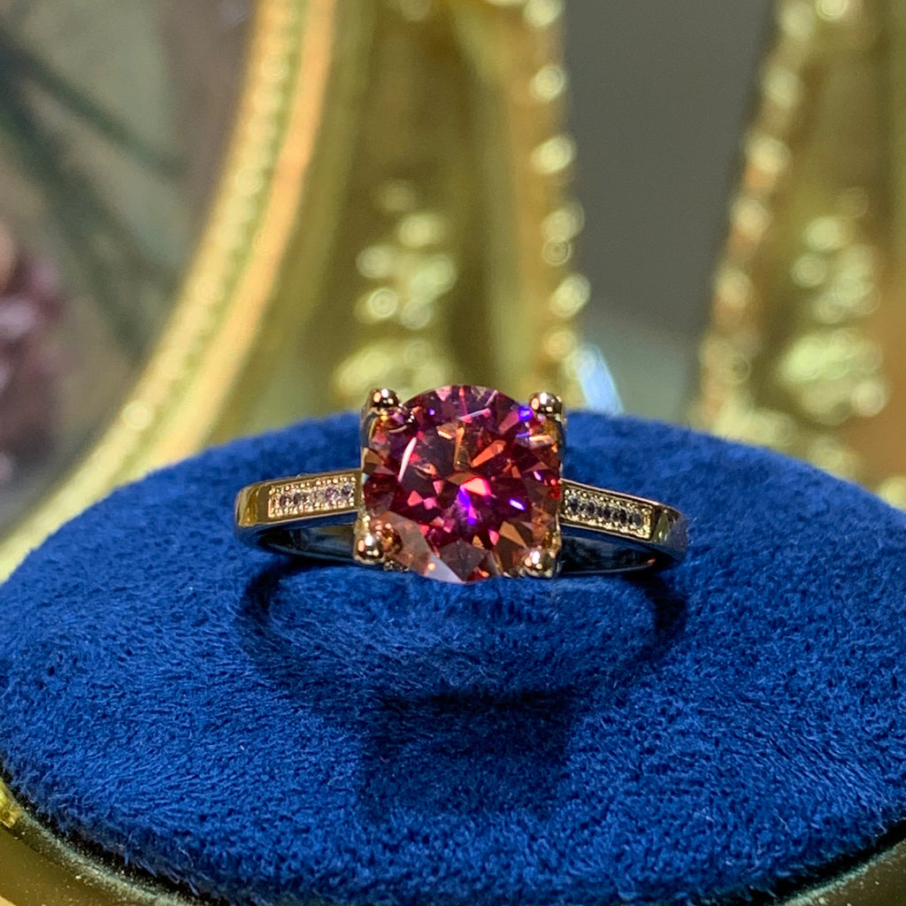 【ZHOYA】rose gold 18K  2CT Moissanite ring