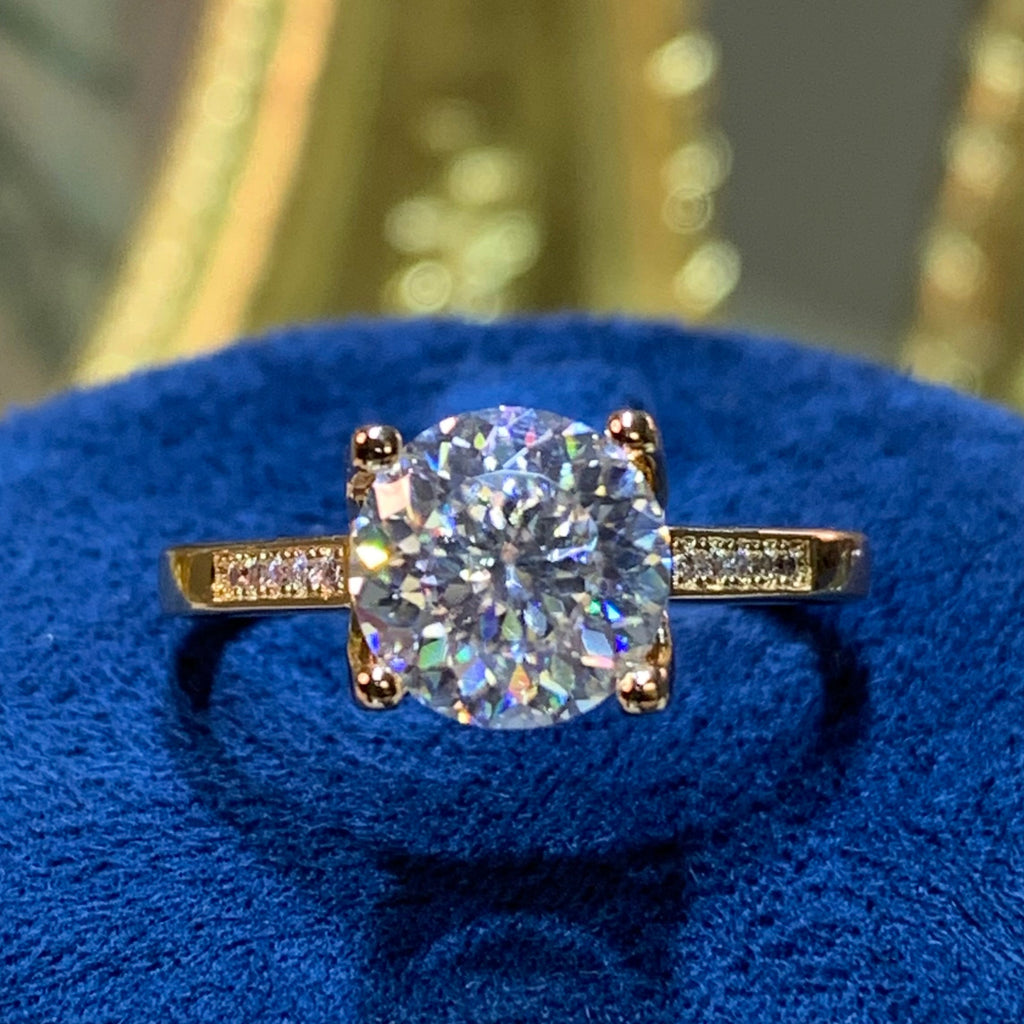 【ZHOYA】rose gold 18K  2CT Moissanite ring