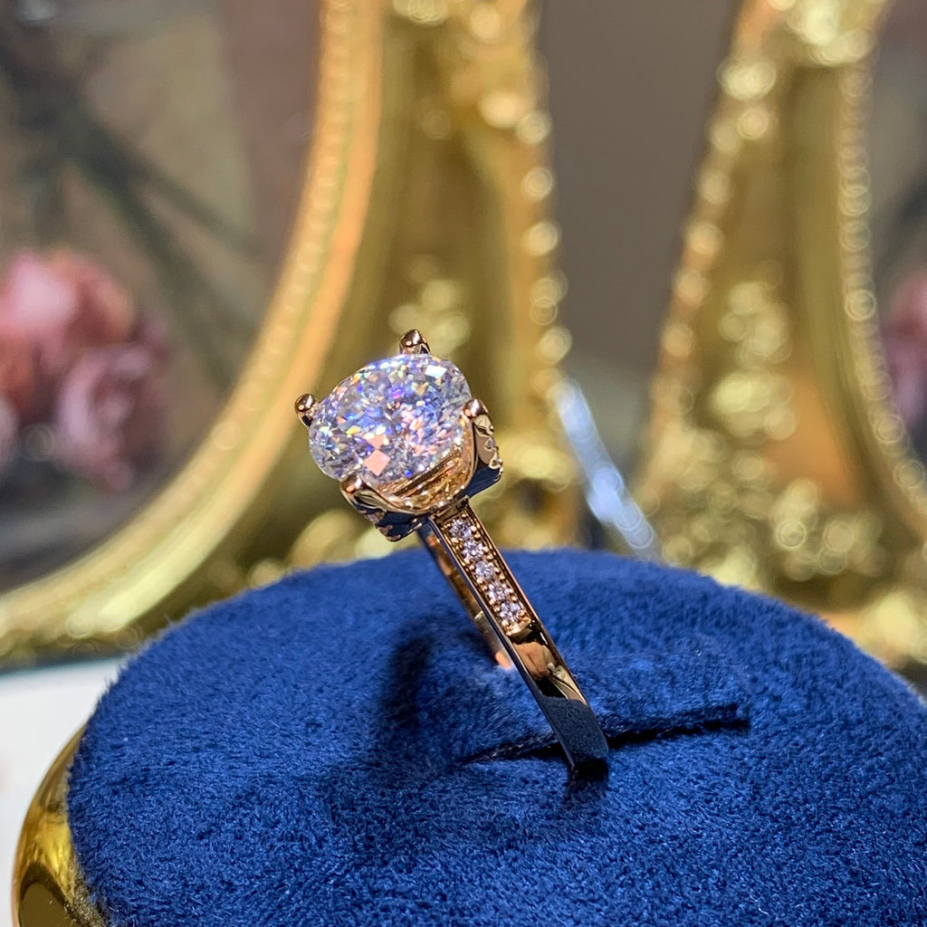 【ZHOYA】rose gold 18K  2CT Moissanite ring