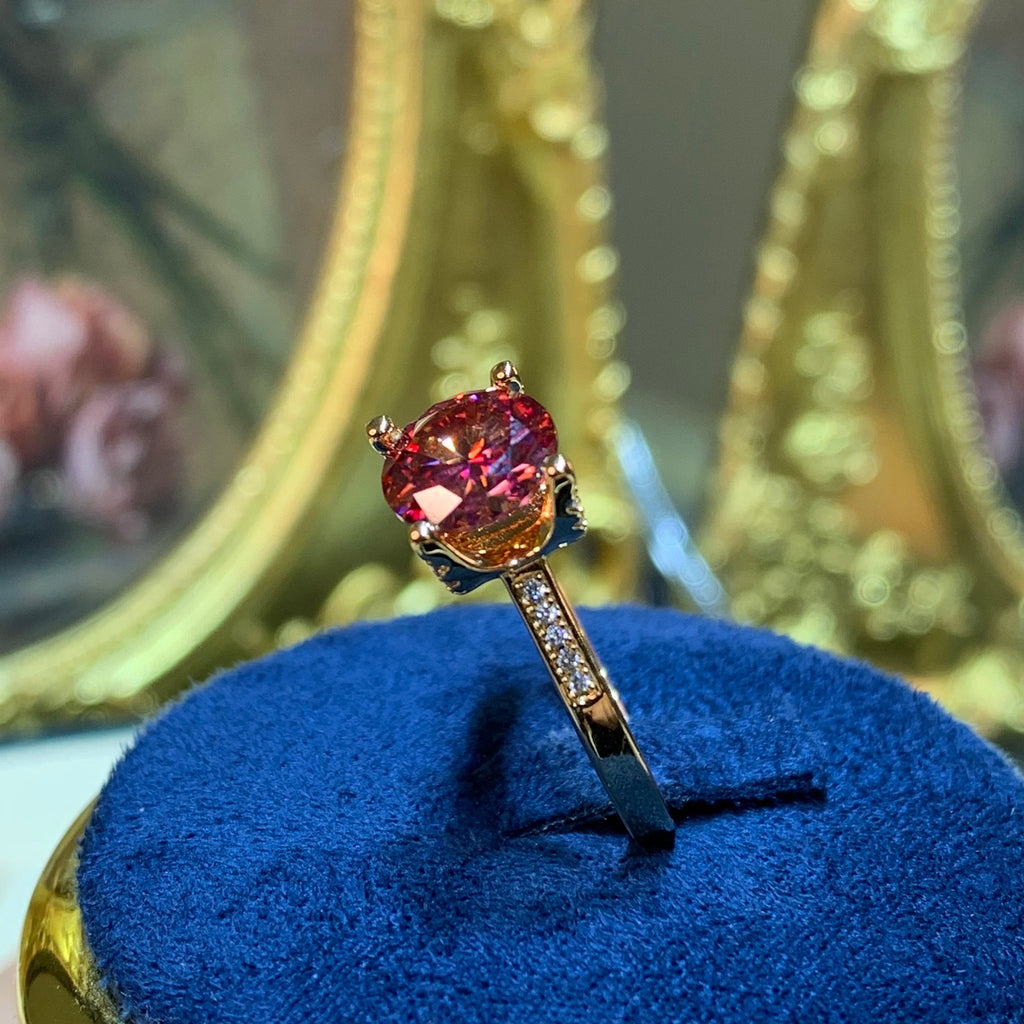 【ZHOYA】rose gold 18K  2CT Moissanite ring