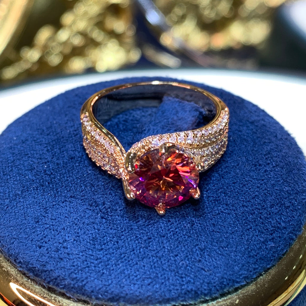 【ZHOYA】rose gold 18K  3 CT Moissanite ring