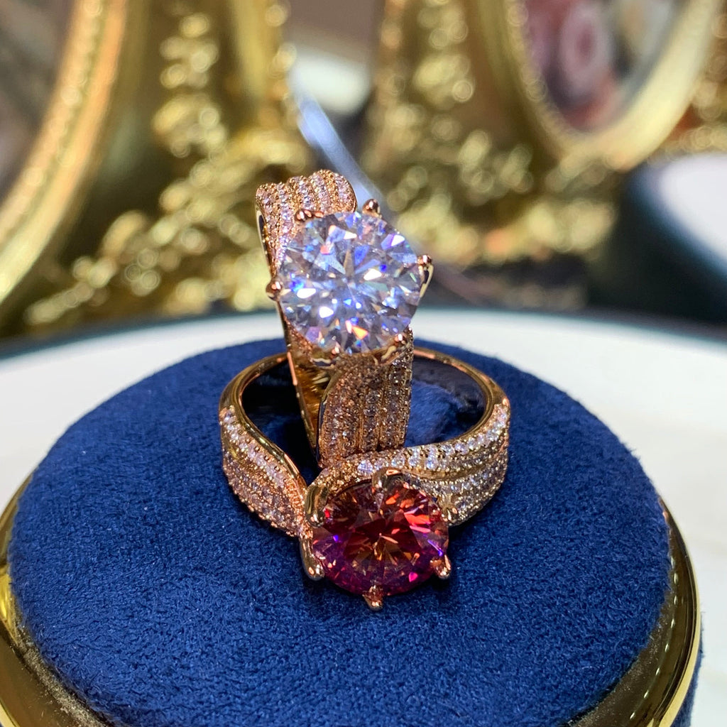 【ZHOYA】rose gold 18K  3 CT Moissanite ring