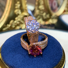 Cargar imagen en el visor de la galería, 【ZHOYA】rose gold 18K  3 CT Moissanite ring