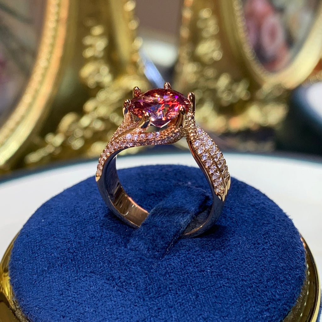 【ZHOYA】rose gold 18K  3 CT Moissanite ring