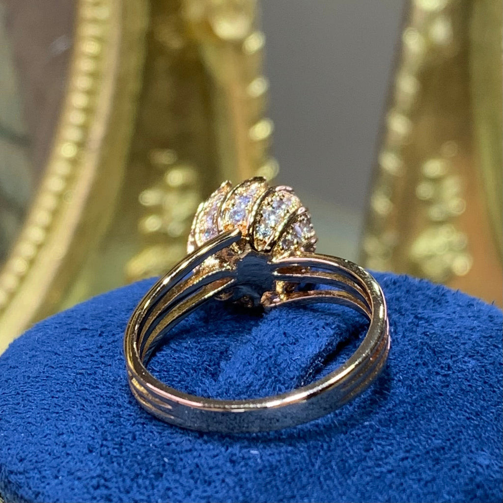 【ZHOYA】 rose gold 18K plated 3/5 CT Moissanite ring