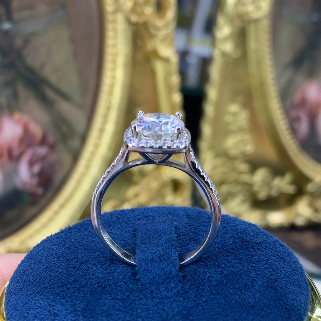 【ZHOYA】0.5-2CT Moissanite 925 Sterling Silver Ring