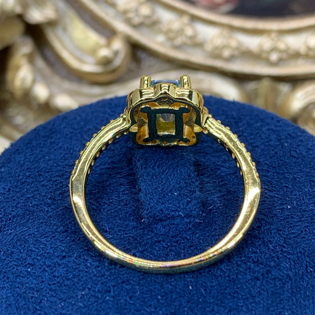 【ZHOYA】 S925 Yellow gold 18K plated moissanite ring