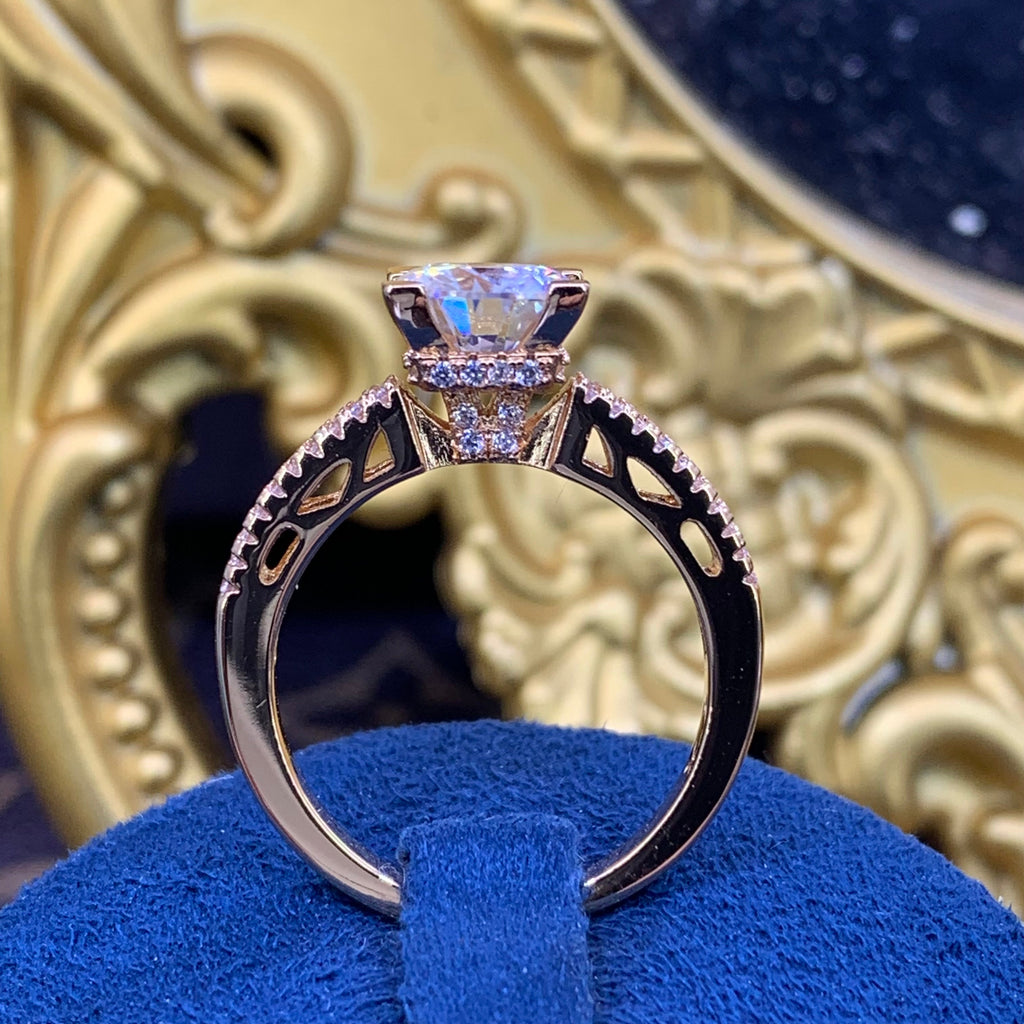 【ZHOYA】 2CT Moissanite 18K Gold  Ring