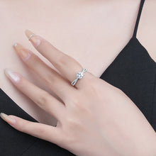 Load image into Gallery viewer, 【ZHOYA】 Eternal Round Shape Moissanite 1 CT S925 Silver Platinum Plated 2 in 1 Ring Set