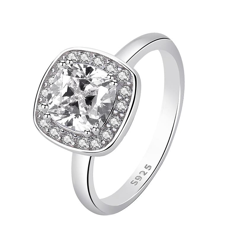 【ZHOYA】 Moissanite 1Carat S925 Silver Platinum Plated Ring