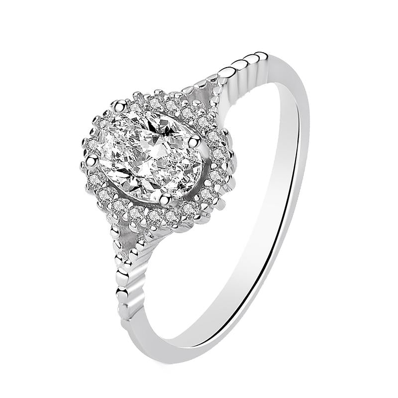 【ZHOYA】 Dancing Moissanite 1 CT S925 Silver Platinum Plated Ring