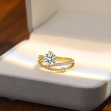 Cargar imagen en el visor de la galería, [K1293] Moissanite 1 Carat S925 Silver 18K Gold Plated Ring