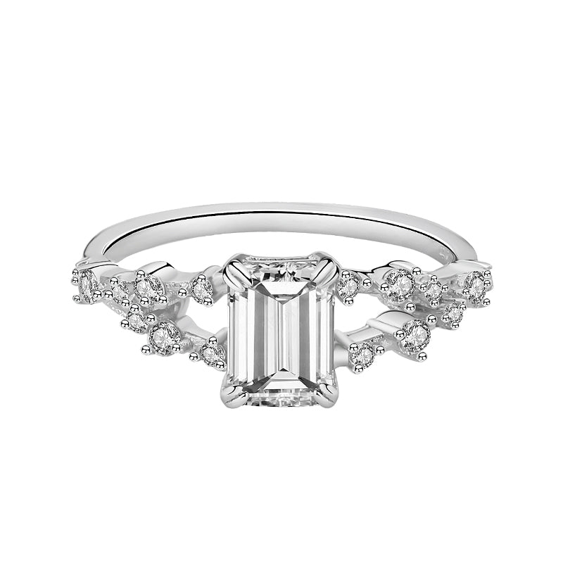 【ZHOYA】Moissanite 1 CT S925 Silver Platinum Plated Ring