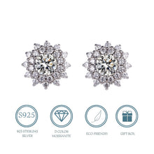 Cargar imagen en el visor de la galería, 【ZHOYA】S925 Silver Moissanite Double Sunflower Stud Earrings