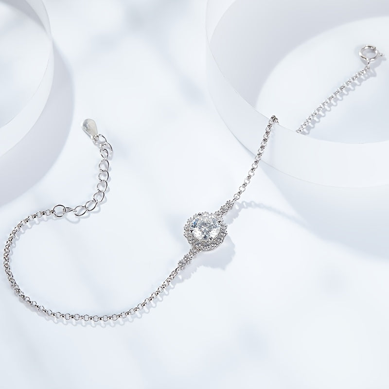 【ZHOYA】 Flower S925 1 CT Moissanite Bracelet