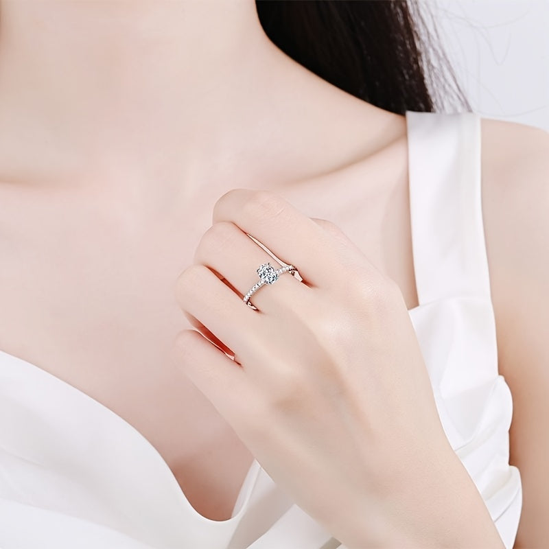 【ZHOYA】S925 Moissanite Silver 3.0 Carat Oval Egg Shape Rings